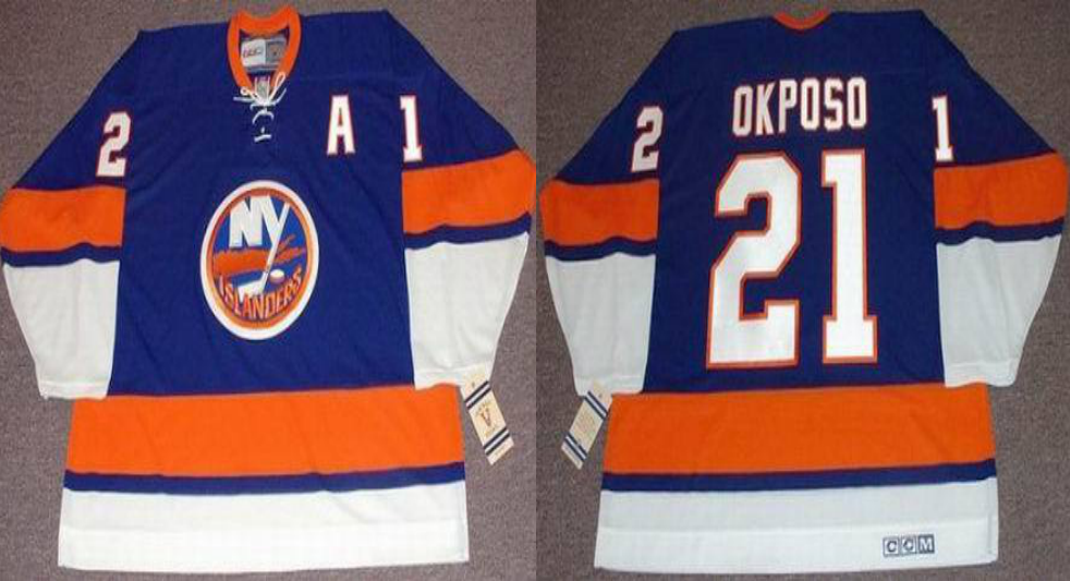 2019 Men New York Islanders #21 Okposo blue CCM NHL jersey